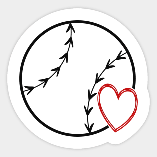 Baseball Heart Sticker